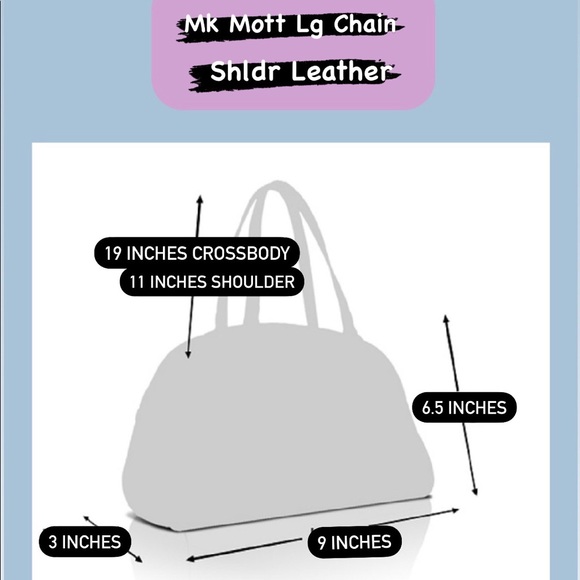 Michael Kors Mott Lg Chain Shoulder Leather Brown - Picture 14 of 14